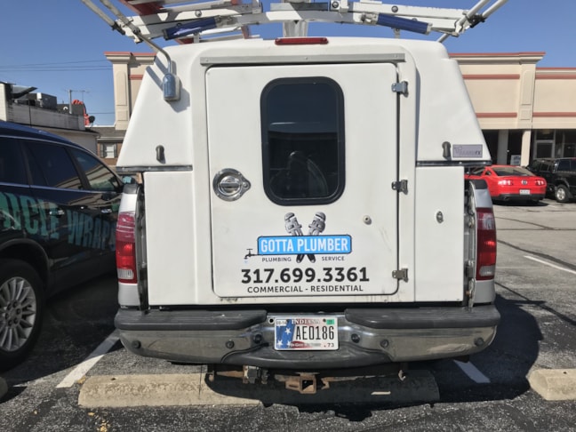 Vehicle Lettering for Gotta Plumber in Indianapolis IN