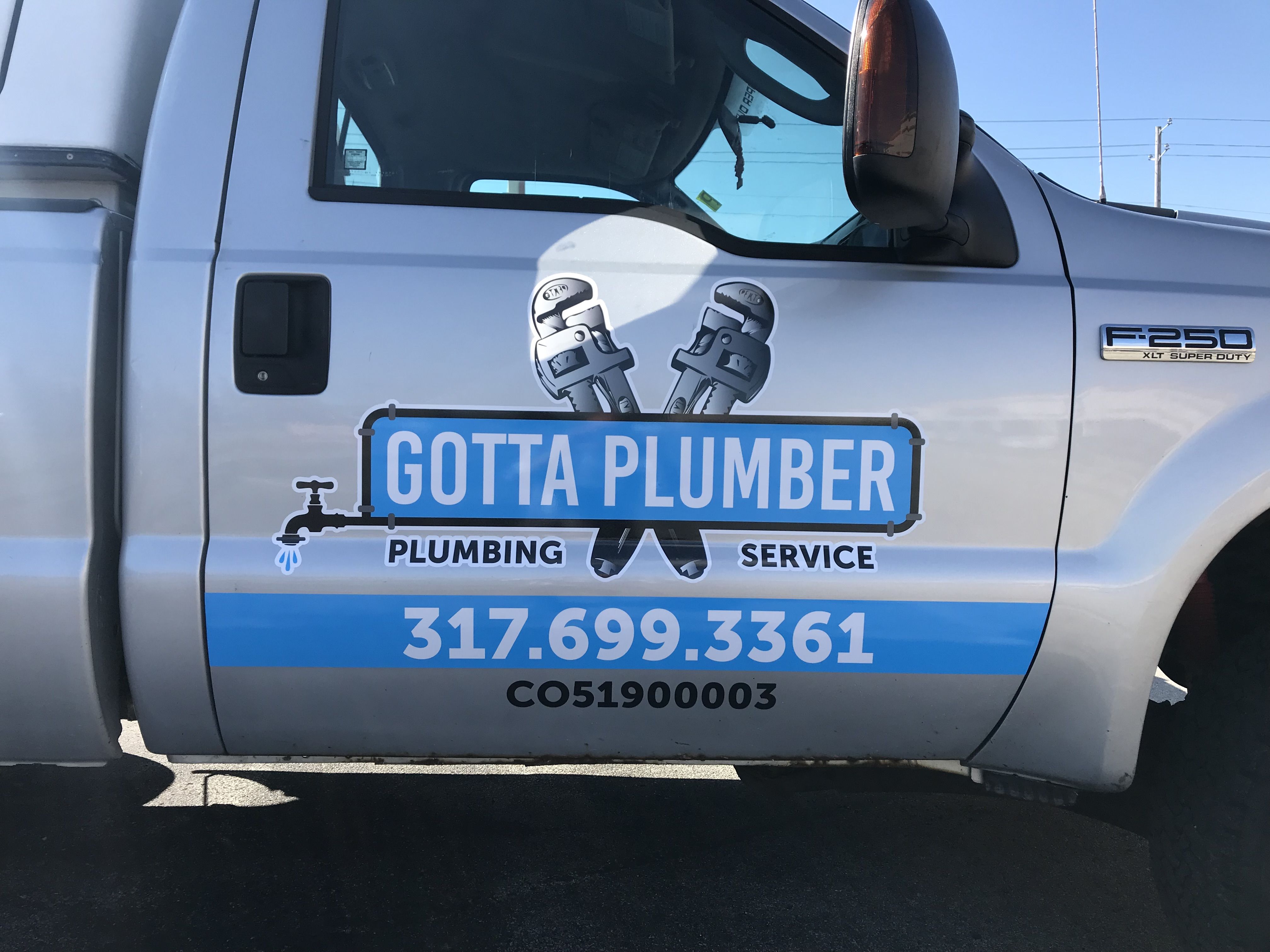 Vehicle Lettering for Gotta Plumber in Indianapolis IN