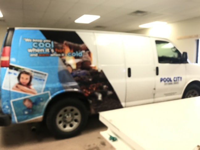 Partial Van Wrap for Pool City in Greenwood IN