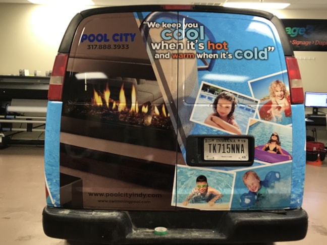 Partial Van Wrap for Pool City in Greenwood IN