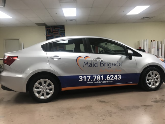 Partial Car Wrap for Maid Brigade in Indianapolis, IN