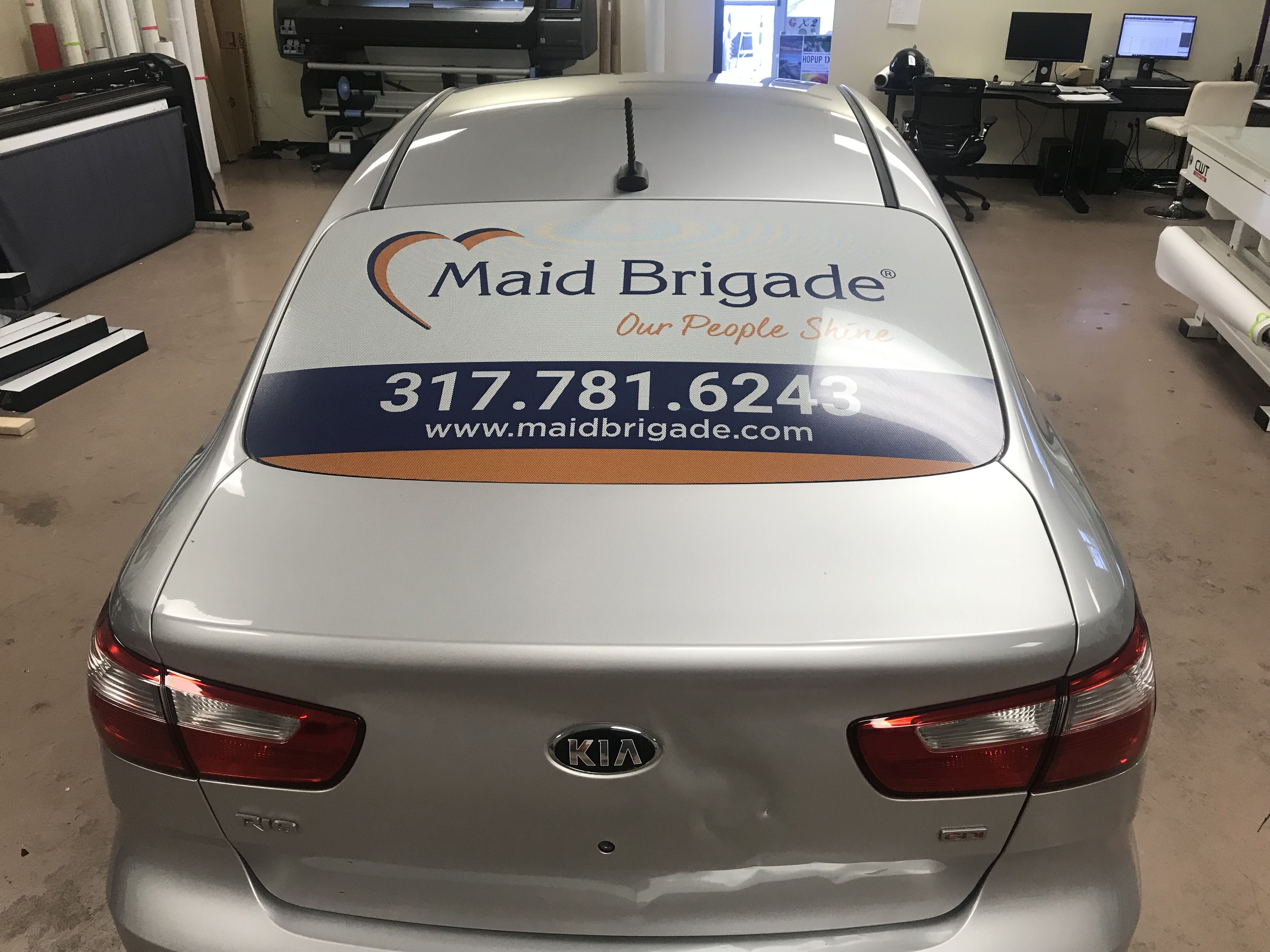 Partial Car Wrap for Maid Brigade in Indianapolis, IN