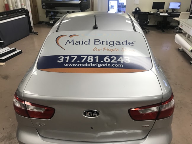 Partial Car Wrap for Maid Brigade in Indianapolis, IN