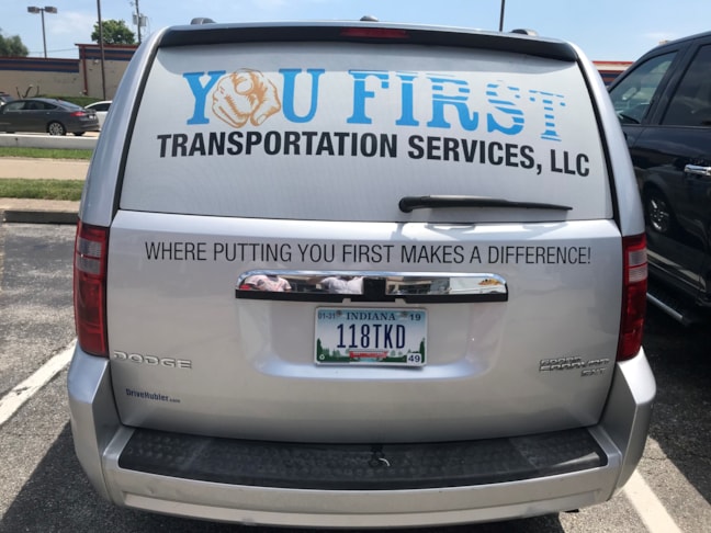 Partial Vehicle Wrap for You First Transportation Services in Indianapolis