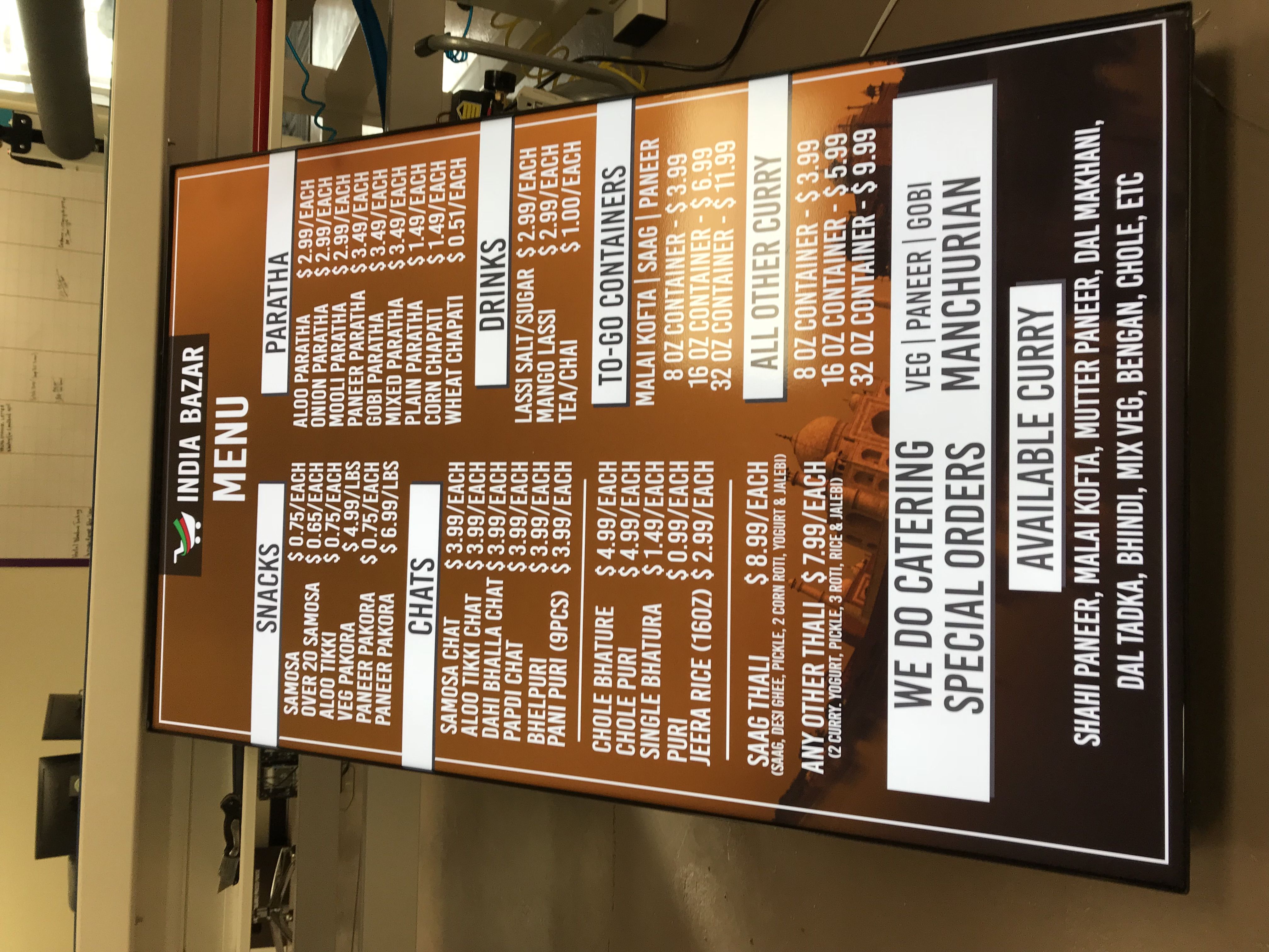 LED Lighted Cabinet Sign for India Bazar in Indianapolis,IN