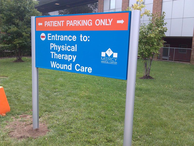 Post and Panel Sign for Mercy Medical Center