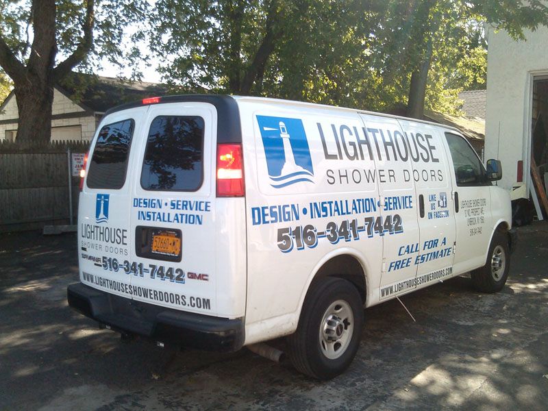 Vehicle Graphics for Lighthouse Shower Doors