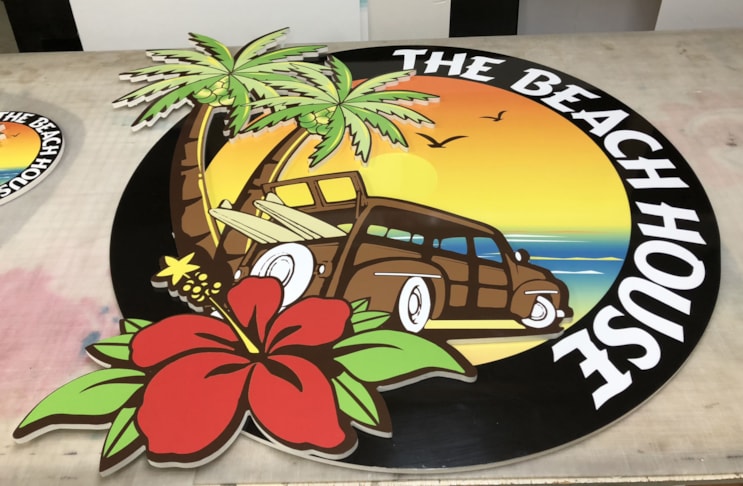  The Beach House Custom Carved dimensional sign