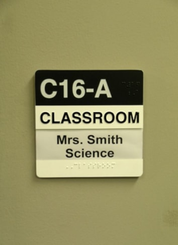 ADA and Wayfinding custom classroom sign