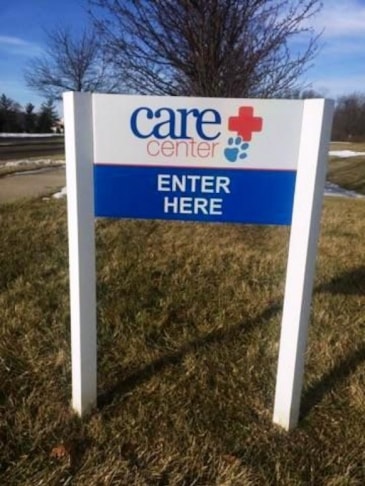 Need to update your graphics?  Well take care of it!  (Digitally Printed Graphics by Signs Now Cincinnati for Dayton Care Center, Centerville, OH)