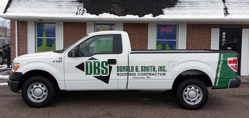 Signs Now Hanover has produced and installed a combination of graphics and partial wraps to help DBS Roofings fleet of trucks stand out.