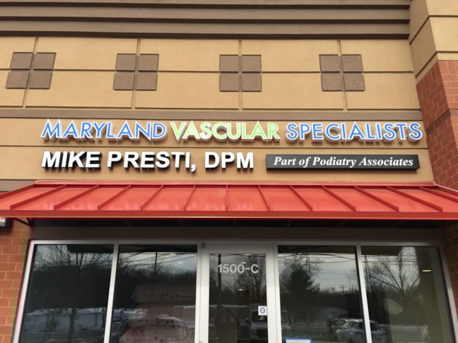 Lighted channel letter sign installation in Aberdeen, MD.