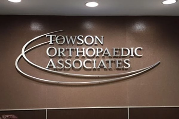 Interior dimensional logo sign for Towson Orthopaedic Associates