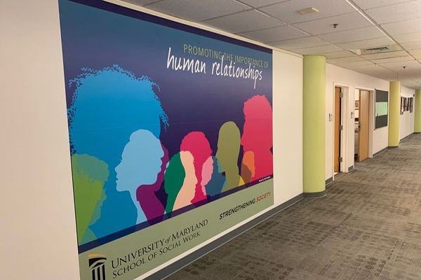 Custom wall graphics for the University of Maryland School of Social Work