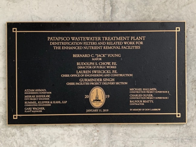 Exterior Bronze Plaque for Baltimore City Building