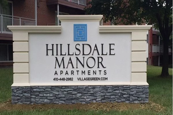 Monument Signs for Hillsdale Manor Apartments in Baltimore, MD