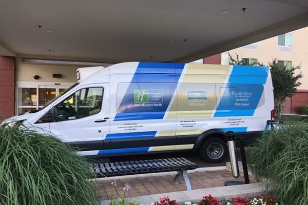 Vehicle Wrap for Hotel Shuttle Bus