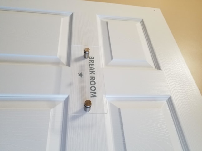 Clear Acrylic Sign with Standoff for Jacques Janine Beauty Salon