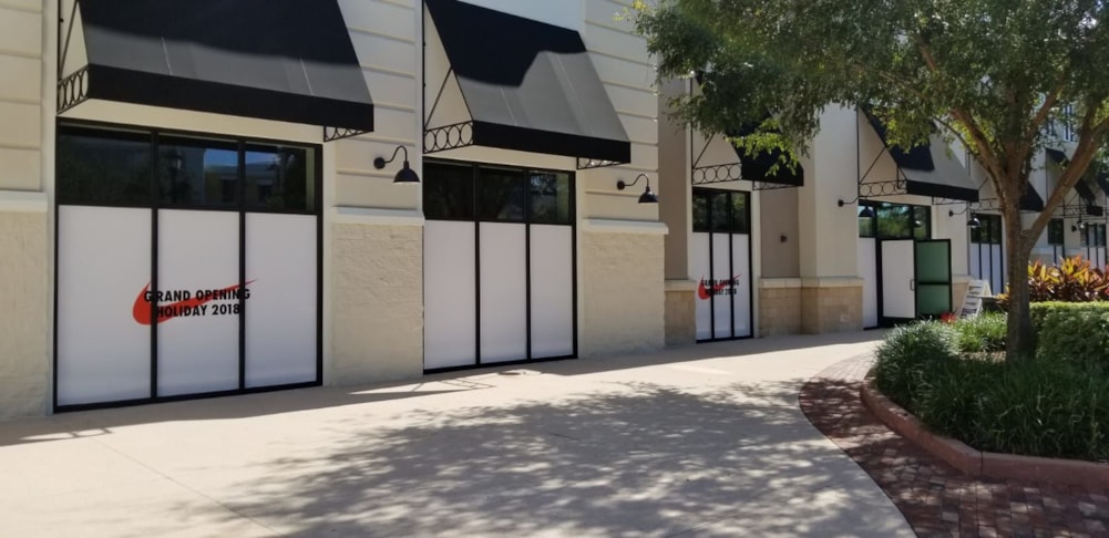 Blockout Window Graphics Installed at a mall in Orlando - FL