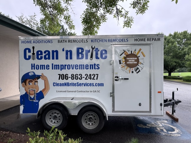 Clean 'n Brite Trailer Passenger Side | Vehicle Graphics & Lettering | Construction Signs