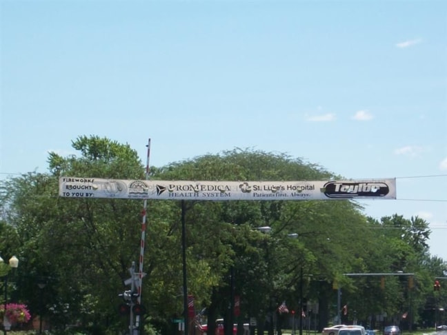 Fireworks in Perrysburg, Sponsor Banner