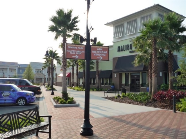 Directional signage for local shopping establishment