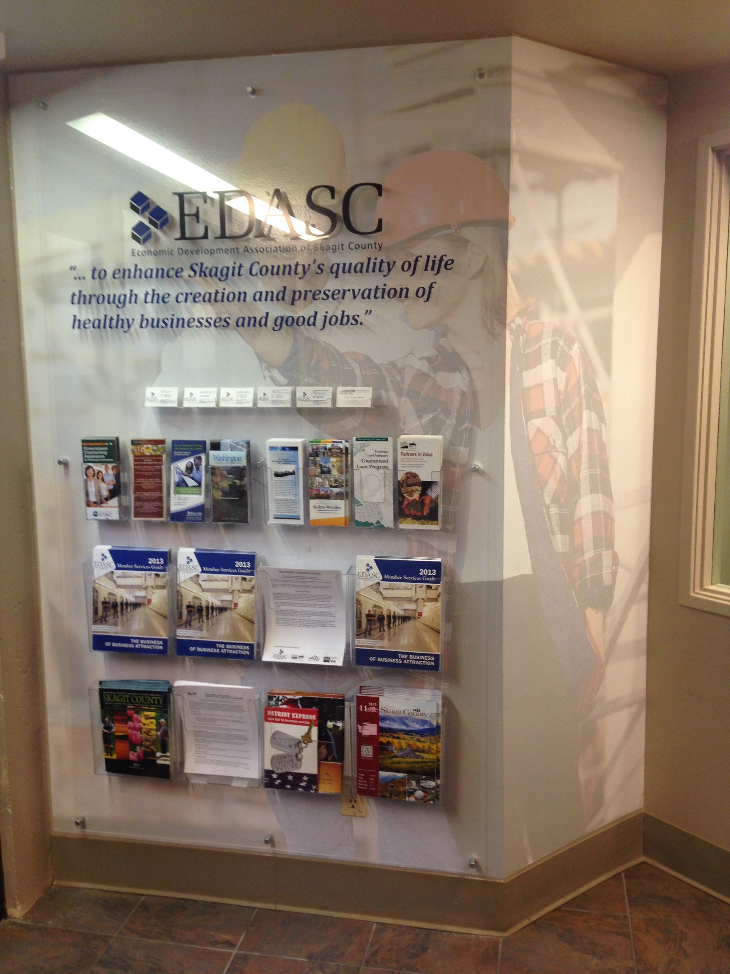  - Custom Displays - Acrylic Brochure Rack with Custom Wallpaper - Economic Development Association of Skagit County - Mount Vernon, WA