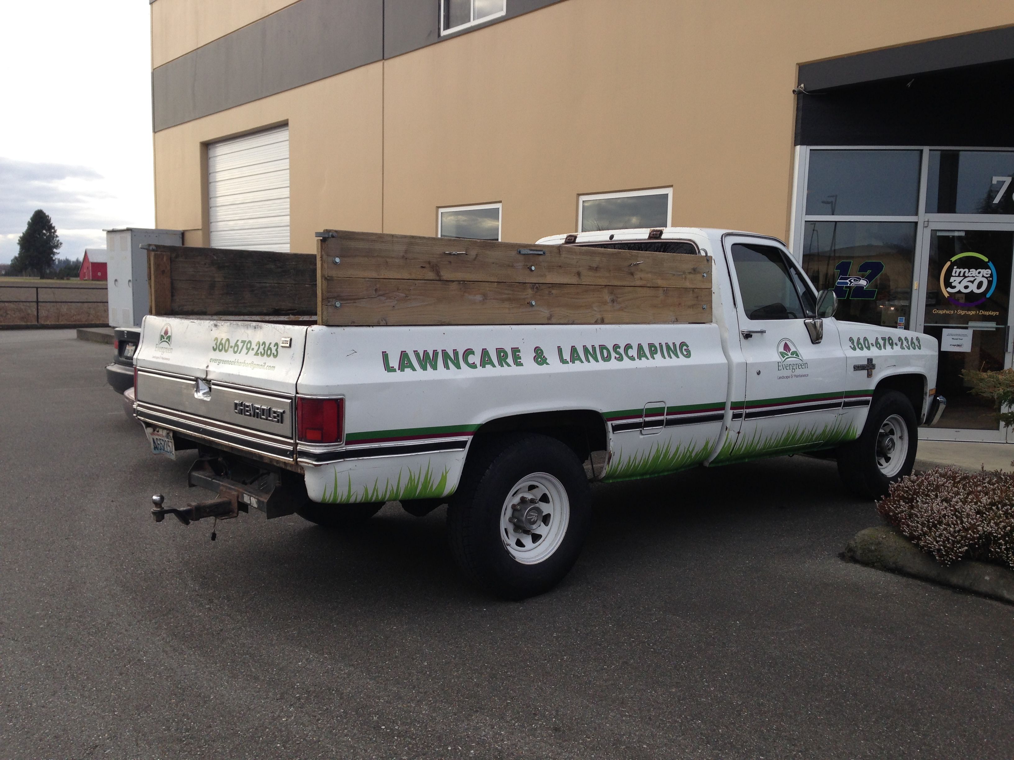 - Vehicle Graphics - Custom Partial Wrap - Evergreen Landscaping - Oak Harbor, WA