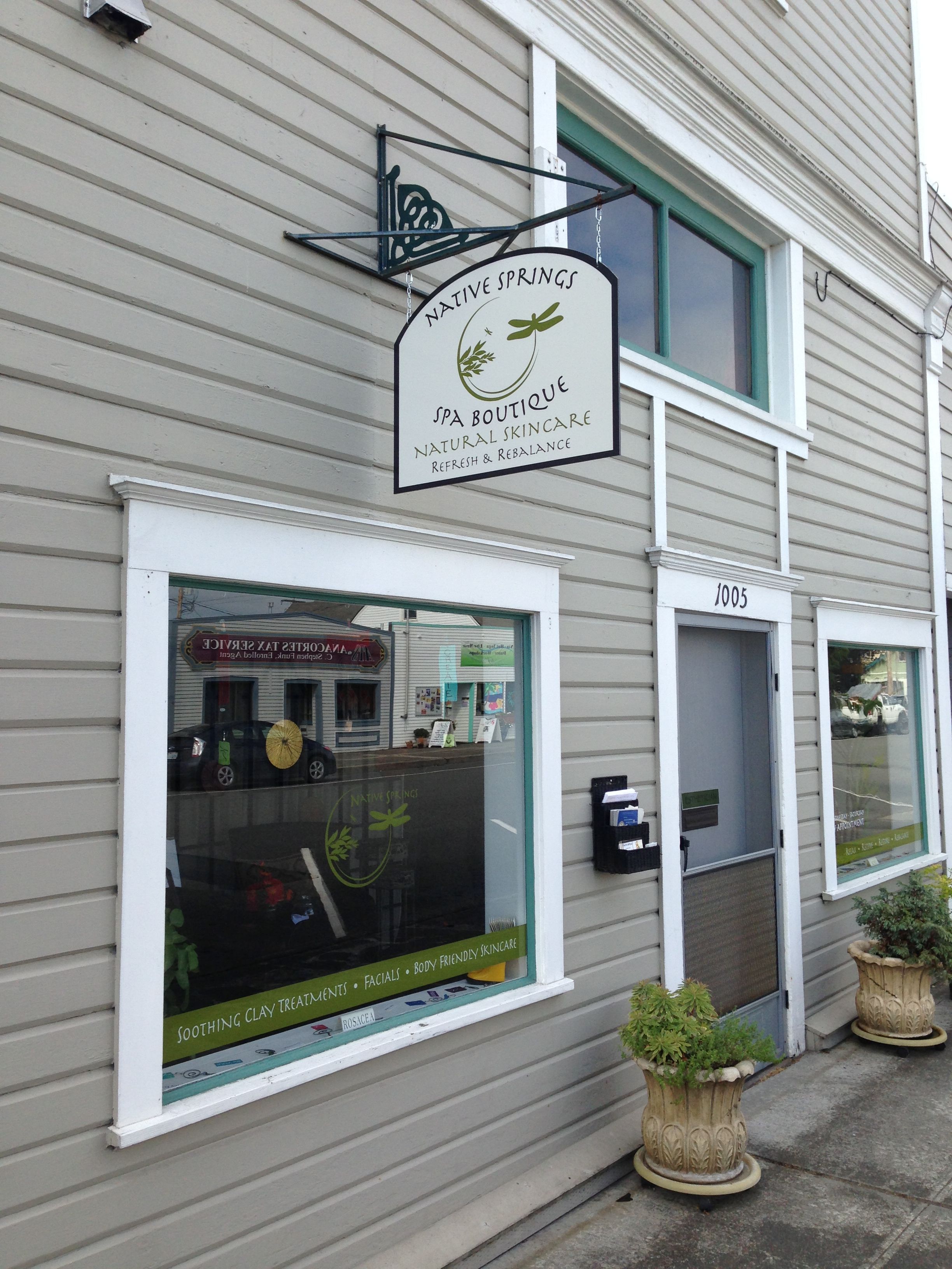  - Window Graphics & Bracket Sign - Native Springs - Anacortes, Wa