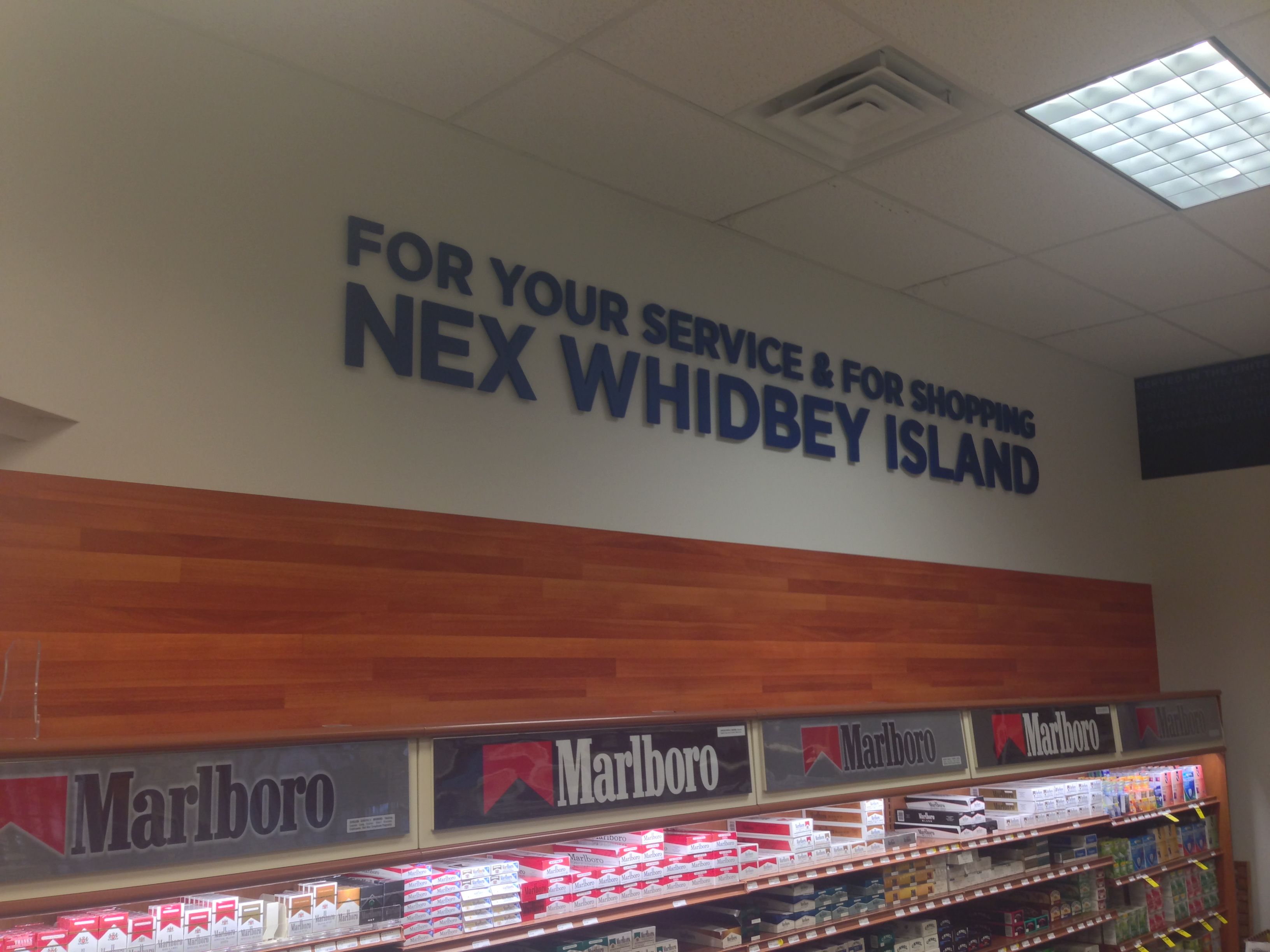  - Architectural Signage - Dimensional Lettering & Custom Wallpaper - Navy Exchange Whidbey Island - Oak Harbor, WA
