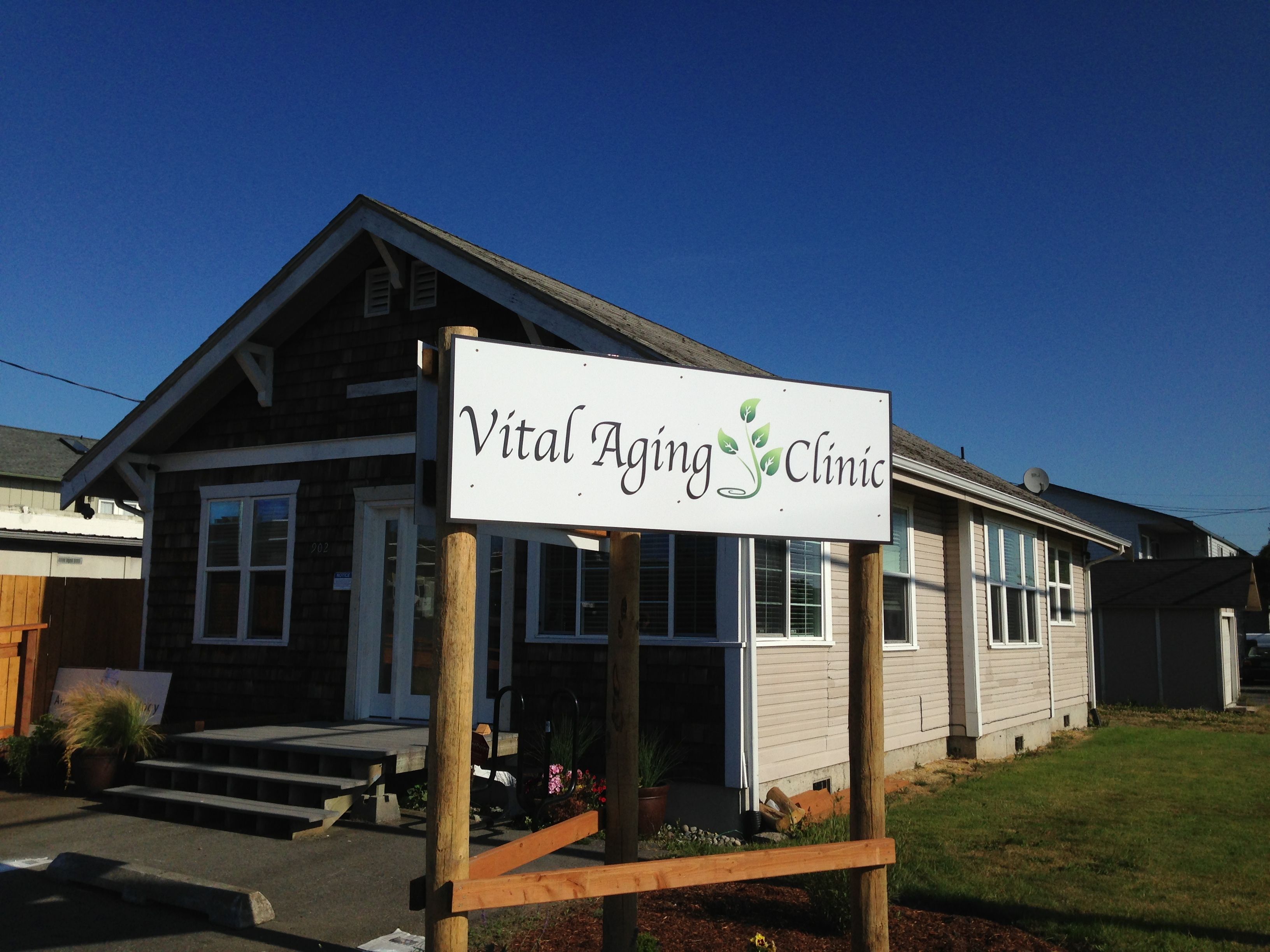  - Architectural Signage - Post & Panel Sign - Vital Aging Clinic - Anacortes, Wa