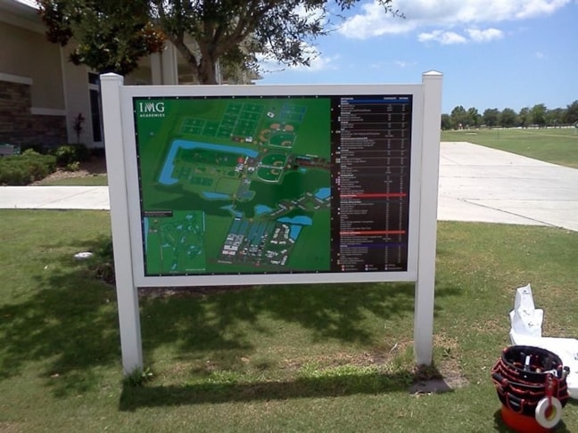 Post and panel signage complete with custom logo and lettering