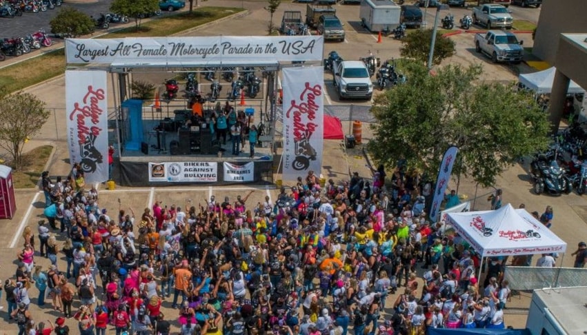 Stage signage for motorcycle rally