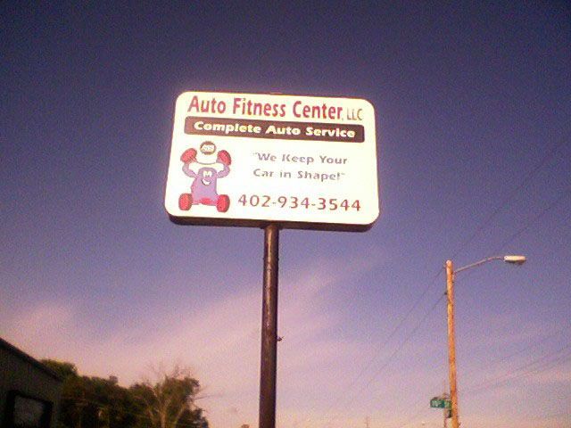 Auto Fitness Center Pole Sign