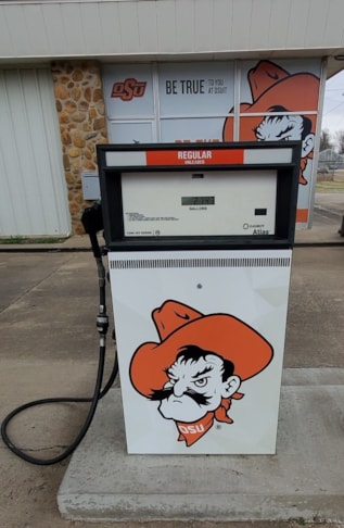 Custom Vinyl Wrap of Gas Pump OSU-IT Motor Pool Okmulgee, OK