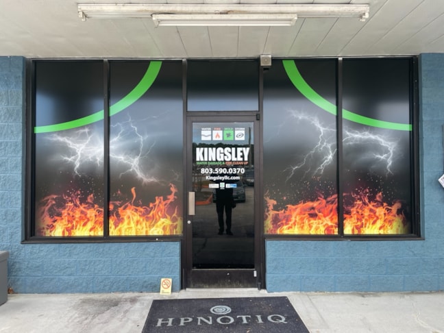 Storefront Perforated Vinyl Wrap for Kingsley