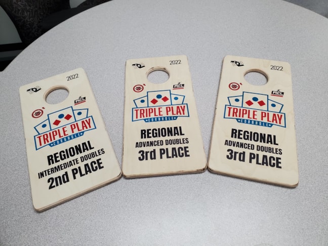 Wooden Trophies printed on Plywood with our Flatbed printer