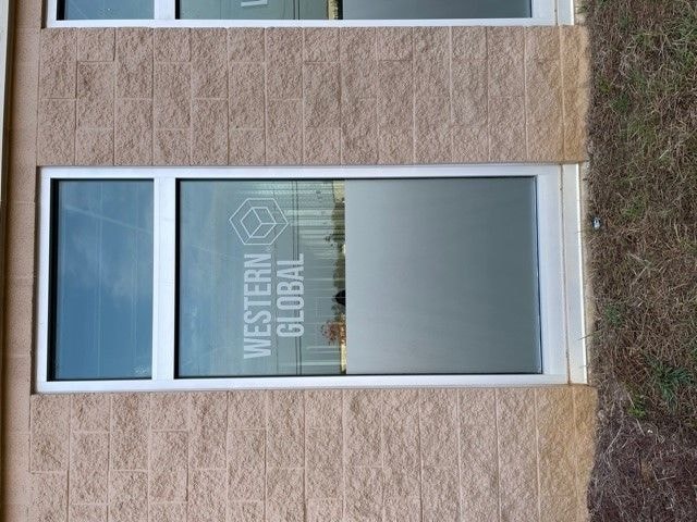 Does your office need a little privacy from the outside world? Frosted vinyl is a classic way to achieve that. Whether its full coverage or has your logo, ask us how we can make that happen!