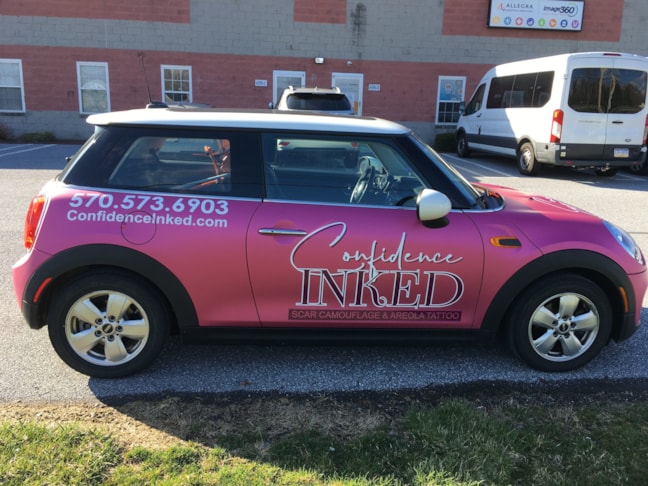 Vehicle Window Decals, Graphics & Lettering for Confidence Inked Car