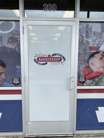 Storefront Signage for Sals Barbershop