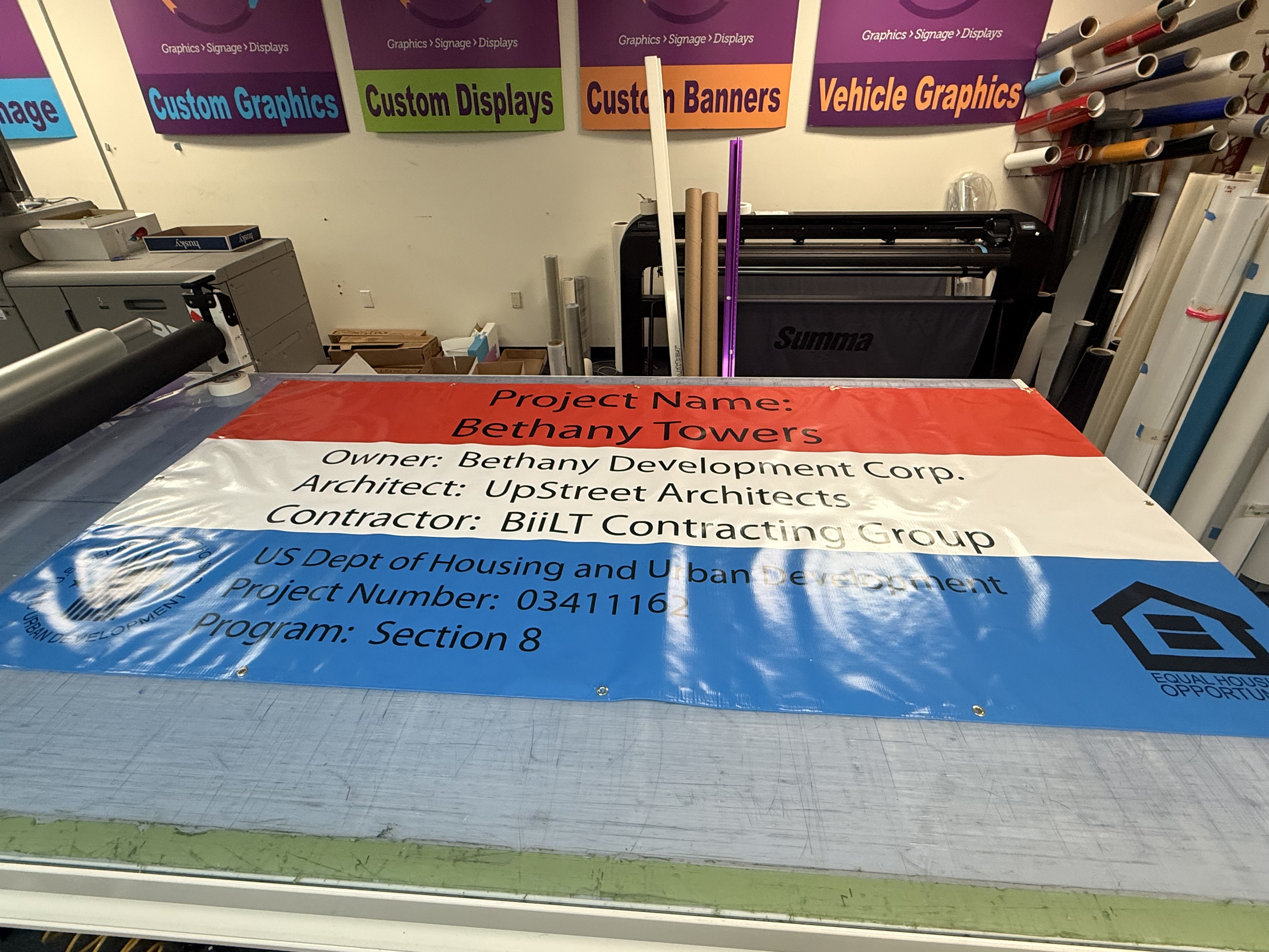 Fabric & Vinyl Indoor Banners | Construction Signs | Harrisburg, Pennsylvania | Vinyl