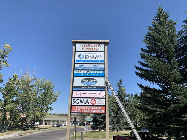 Exterior & Outdoor Signage - Polycarb white sign panel decorated with vinyl and then laminated for longevity!
