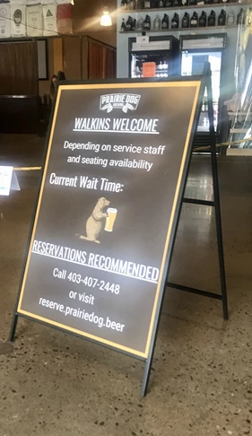 A-Frames & Sidewalk Signs -- interior a-frame signage can be used to communicate your covid safe operating practices in a fun and engaging way to your customers 