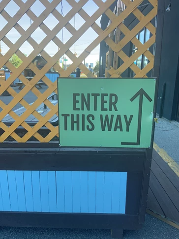 Patio directional signs