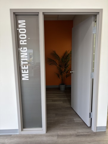 Layered Glass Graphics for Meeting Room Privacy and Style