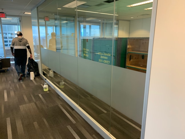 Cover your boardroom windows with frosted window film for privacy.