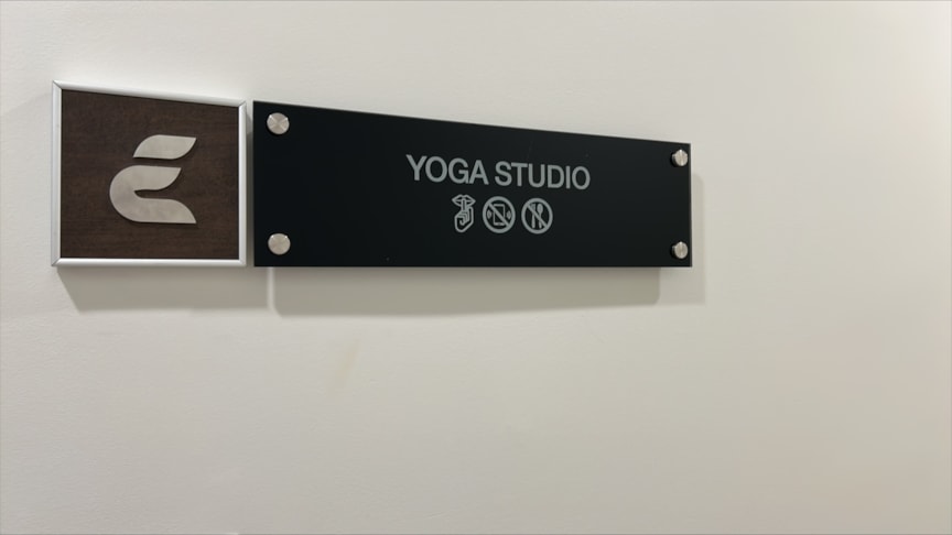 Directory and Wayfinding Signage | Gyms, Health Clubs, Fitness Facilities | Stand-Off Acrylic Wall Sign with Reverse-Cut Lettering