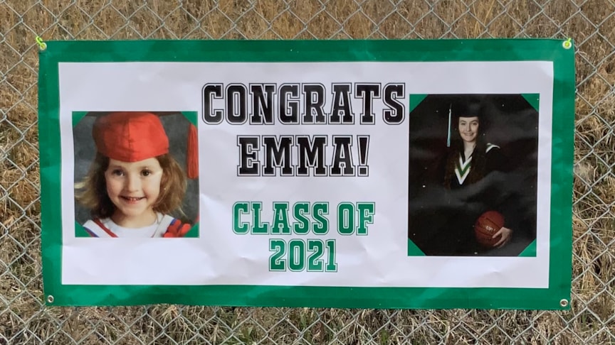 Looking to celebrate your Grad! customize banners add a personal touch.