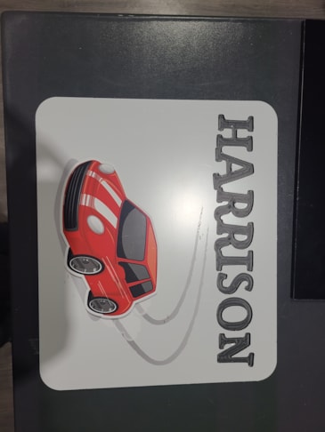 Personalised sign made on the CNC router