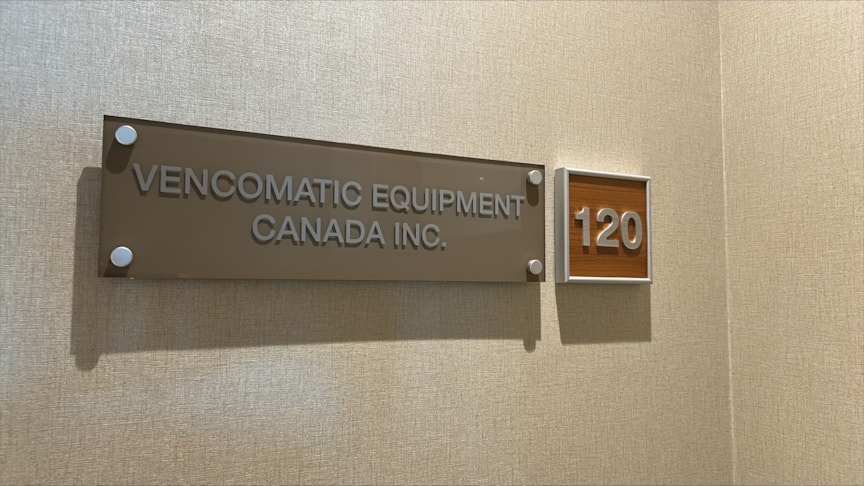 Badges & Name Plates | Sleek, professional, and built to last — just like Vencomatic Equipment Canada Inc.